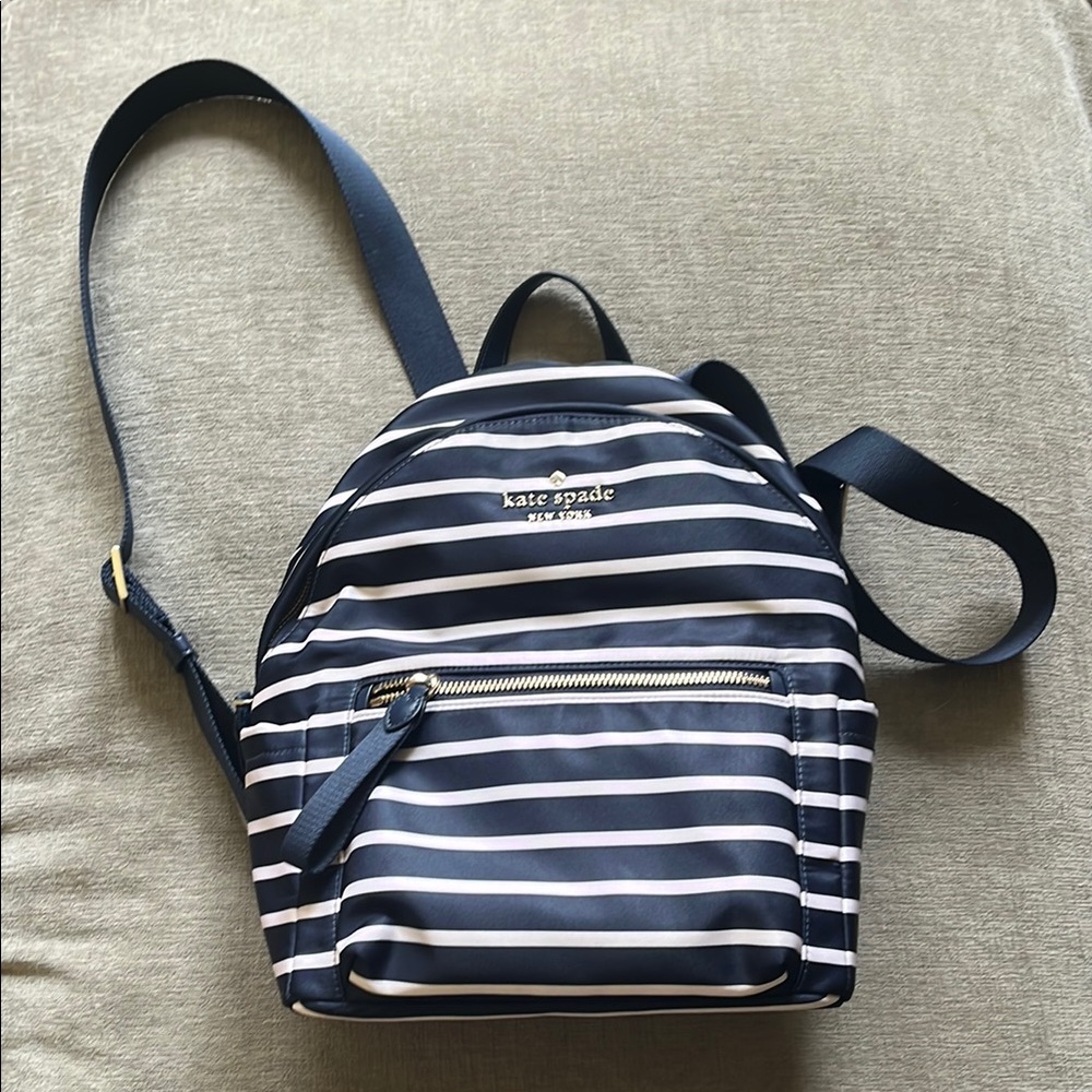 Kate Spade Striped Navy Backpack
